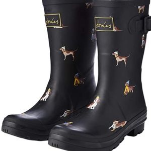 Adorable Joules women’s 10 puppy themed rain boots